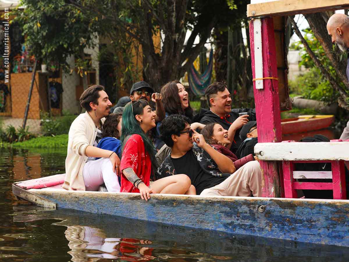 Tourists partying in Xochimilco