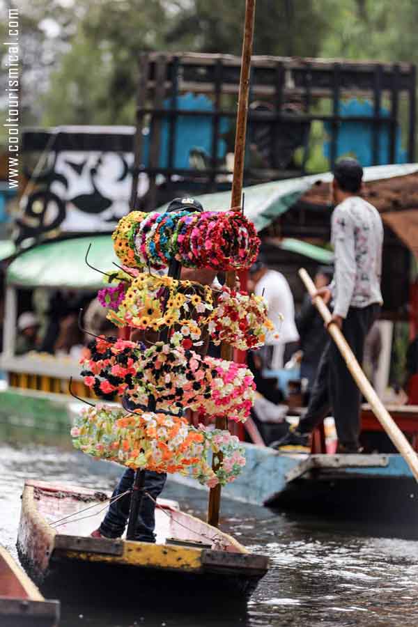 Xochimilco Flower Crowns for Sale boat